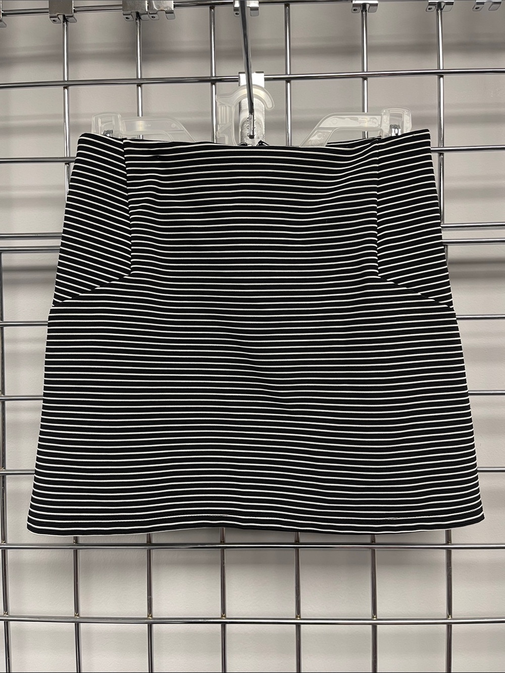 Topshop Black and White Striped Mini Skirt